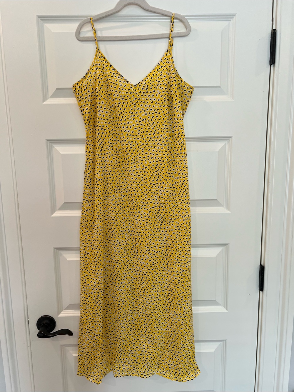 DVF Diane von Furstenberg Yellow Printed Cotton Slip Midi Dress 10 - Picture 2 of 10
